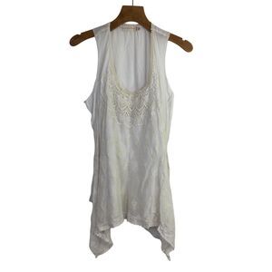Love and Liberty Johnny was Womens Lace Tunic Top Scoop Neck White Size XL